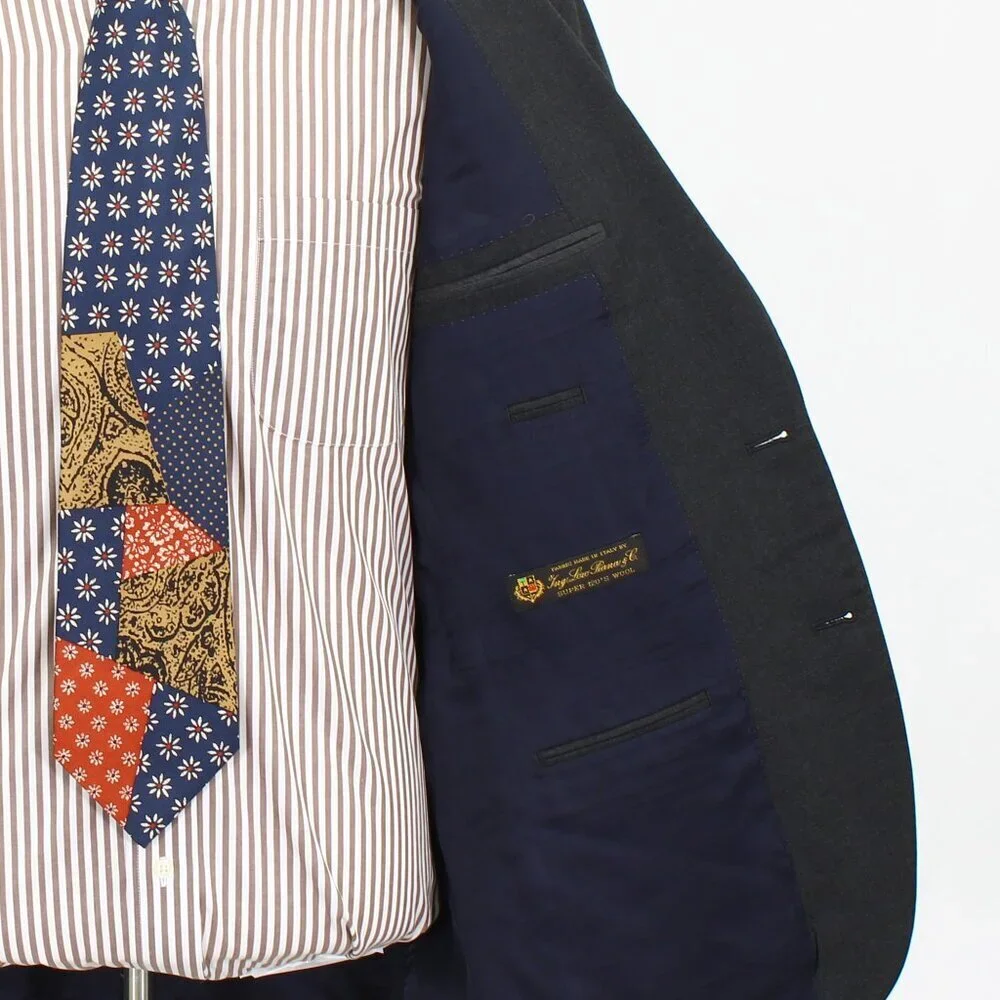 J. Crew Ludlow 40R Gray Solid 2-Button Sport Coat Blazer Jacket G569